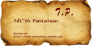 Tóth Pantaleon névjegykártya